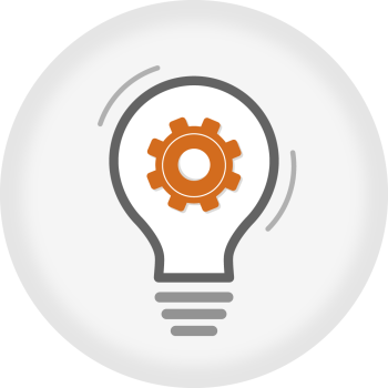 Lightbulb and gear icon