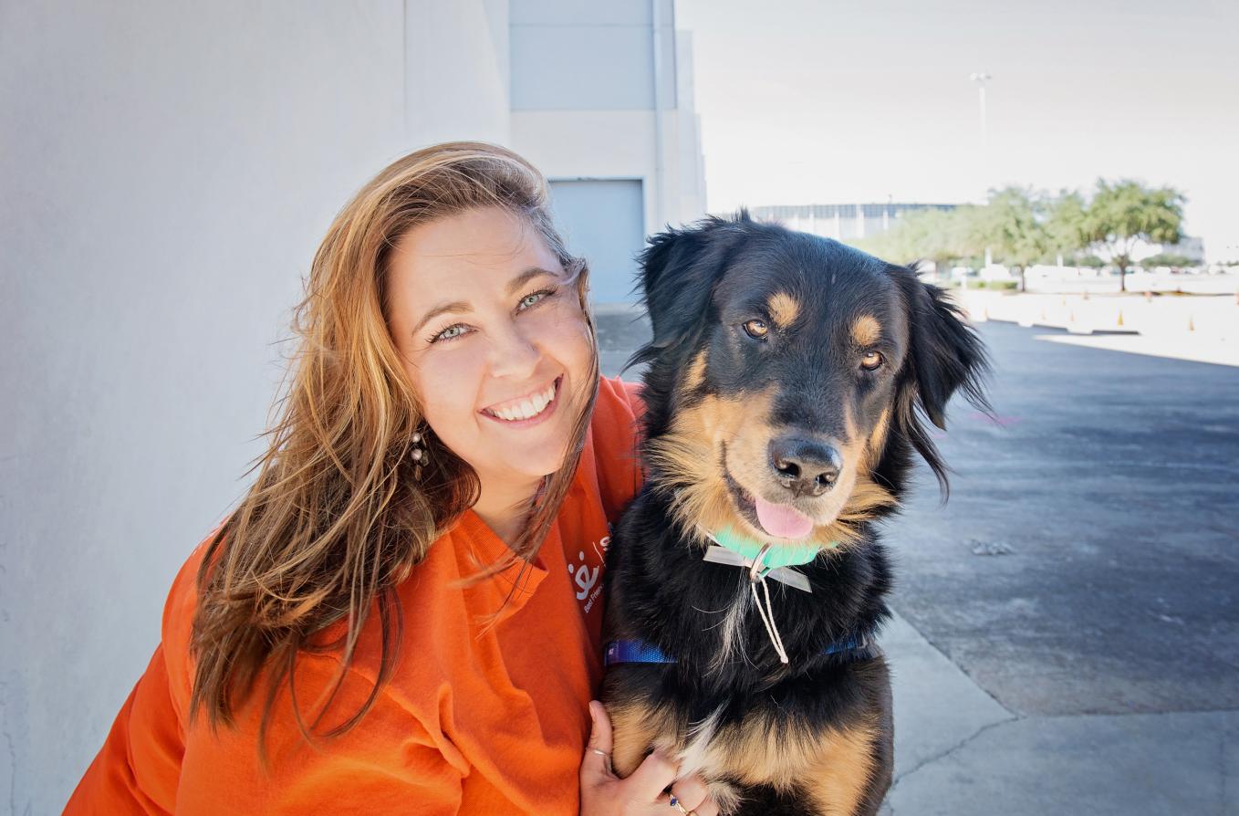 Vanessa Porter with Handsome the dog