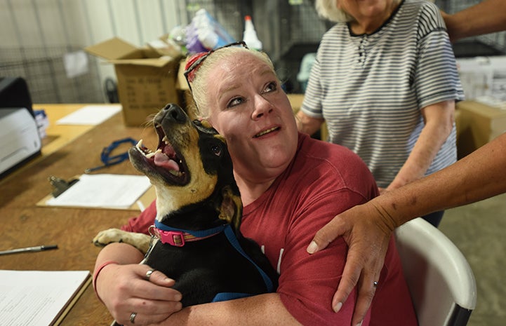 Suki was one of the first animals to be reunited with her owner, Sara Shuert, at the Rescue and Reunite Center