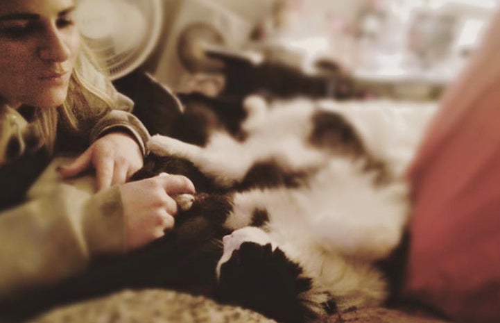 Connor the cat seemed to know when she was sad and would cuddle up close to her