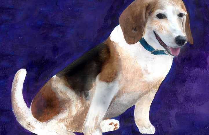 Painting of a beagle type dog