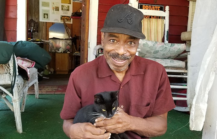 Larry Caulton received help from Best Friends' Community Cats Project in Columbus, Georgia to trap-neuter-return (TNR) all his cats
