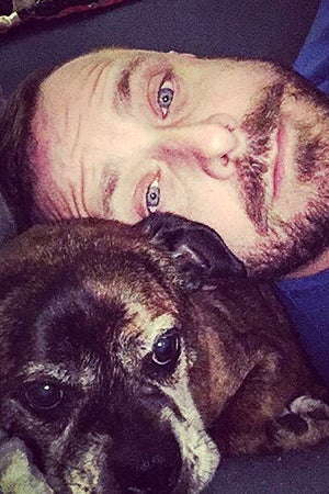 Dan Richter selfie with Casey the dog
