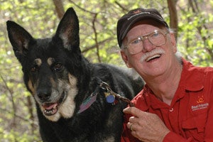 Don Bain and dog Don Bain and dog