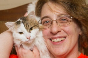 Kathy Park with a cat friend