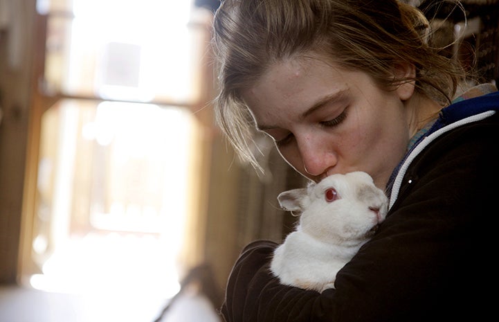 Best Friends Day 2016: woman holding rabbit